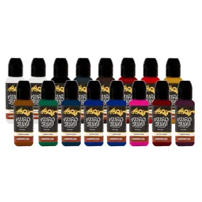 16 Color Primary Set #1  — Kuro Sumi Tattoo Ink — 0.75oz
