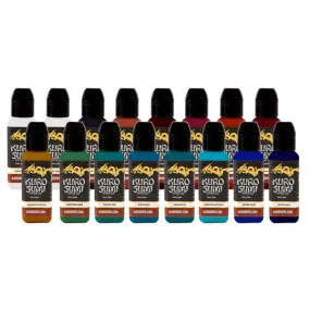 16 Color Primary Set #3  — Kuro Sumi Tattoo Ink — 0.75oz