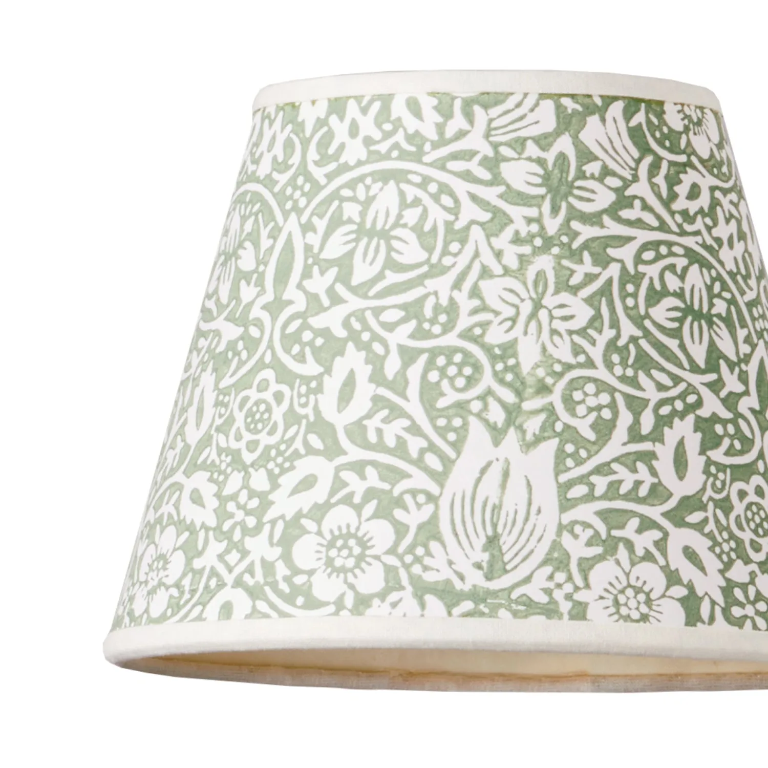 18cm block printed pendant shade in leafy arbour Borage by Morris & Co.