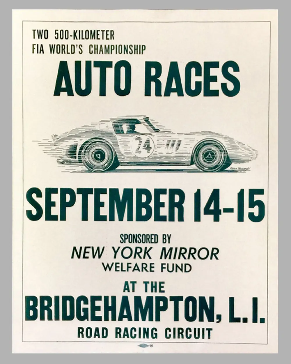 1964 500 Kilometer World Sports Car Championship Auto Races Poster
