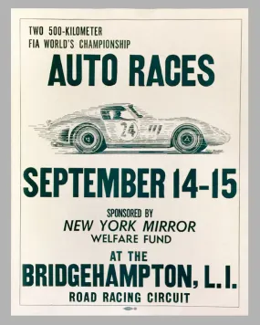 1964 500 Kilometer World Sports Car Championship Auto Races Poster