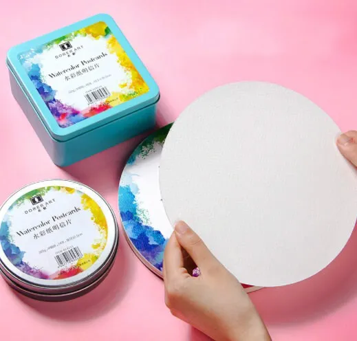 20 Paper for Round Watercolor Paper Art Calligraphy Paper Drawing Sketching Painting Paperboard Paper Board Vegan Calligraphy Cardstock