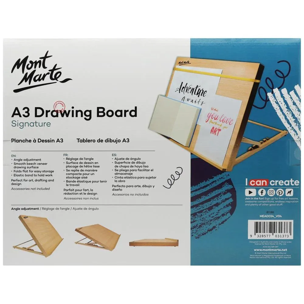 A3 Drawing Board Signature 47 x 6.2cm (18.5 x 14.2in) - Mont Marte