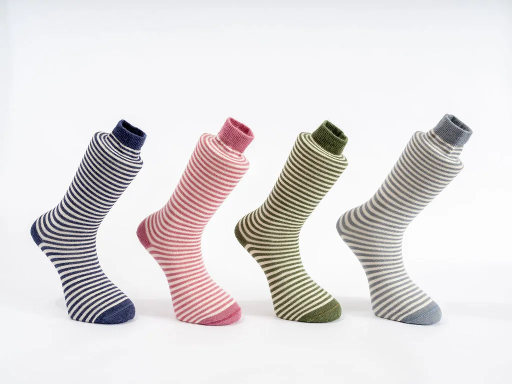 Alpaca Socks - Ladies Everyday Casual “Stripy”