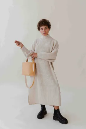 Basket Mini Leather Tote Bag in Black, Tan or Natural