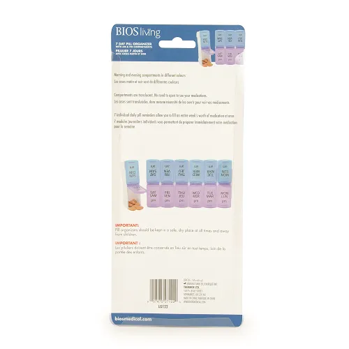 BIOS Living 7 Day Pill Organizer w/AM/PM Compartments