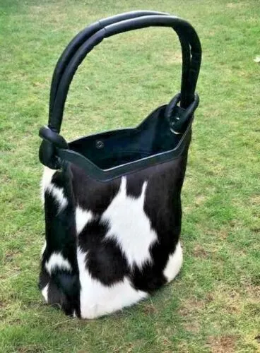Black White Cowhide Shoulder Purse