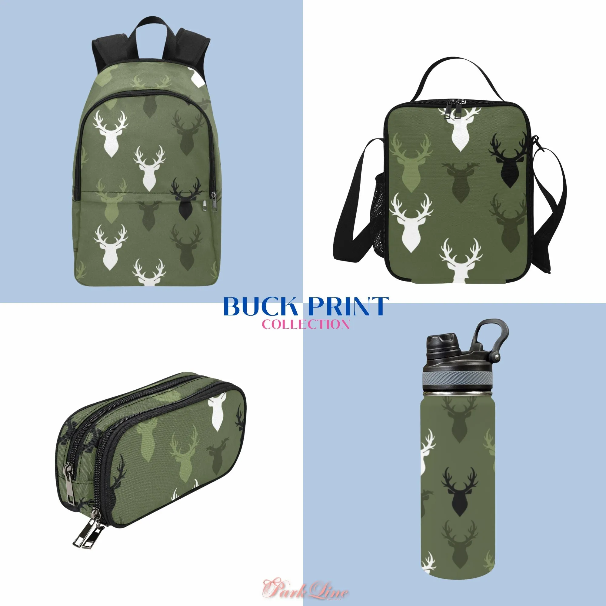Buck Print Lunch Bag for Kids - Durable Nylon, Thermal Insulation