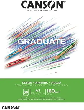 Canson Graduate Drawing Pad A5 160gsm 30 Sheet White Paper