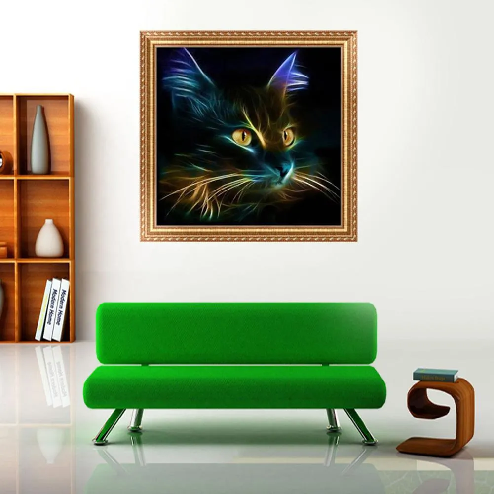 Cat 5D DIY Square Diamond  Painting 30*30