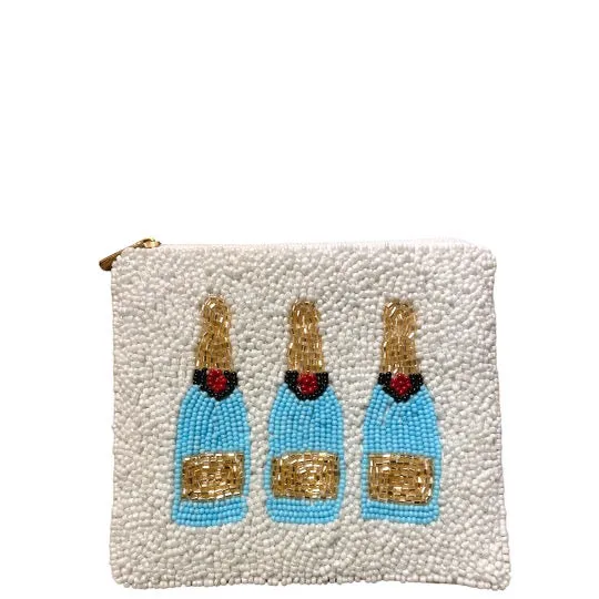 Champagne Beaded Coin Purse