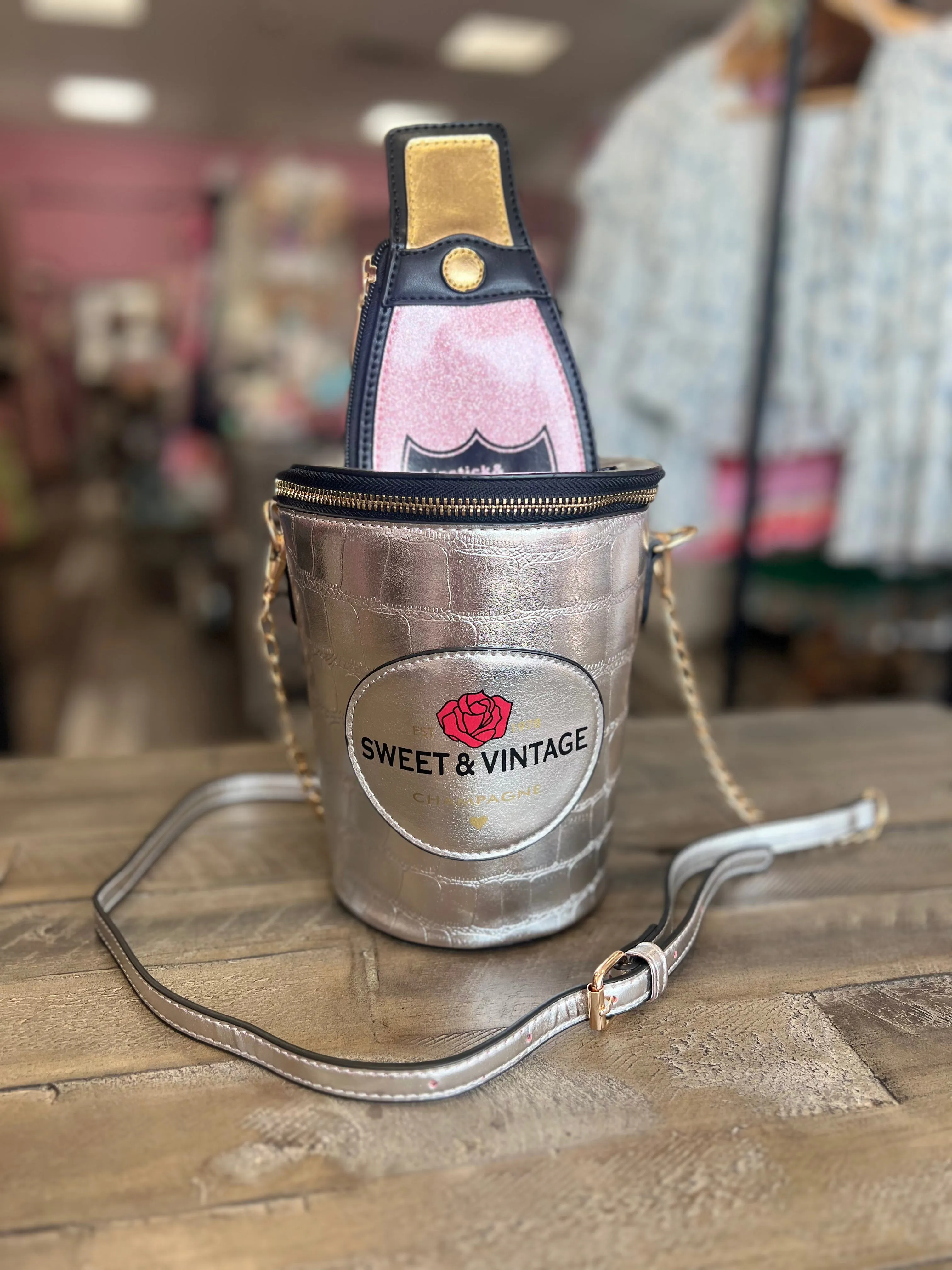 Champagne Bottle Cooler Iconic Crossbody Bag