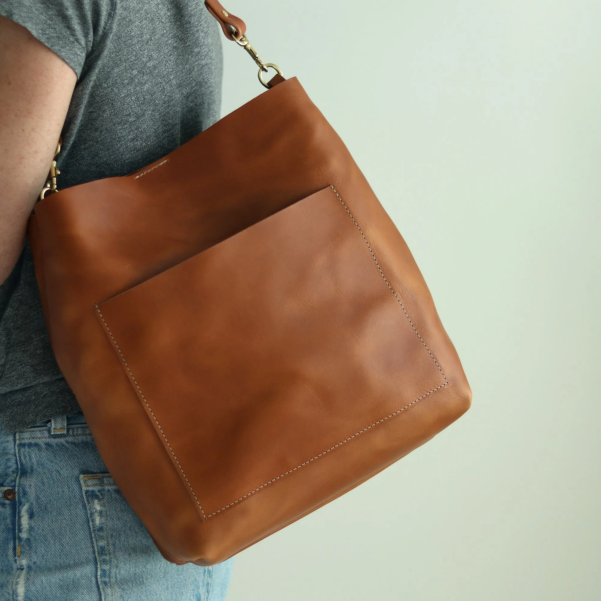 Custom Order for Susan - Leather Day Bag - Tan (Structured)