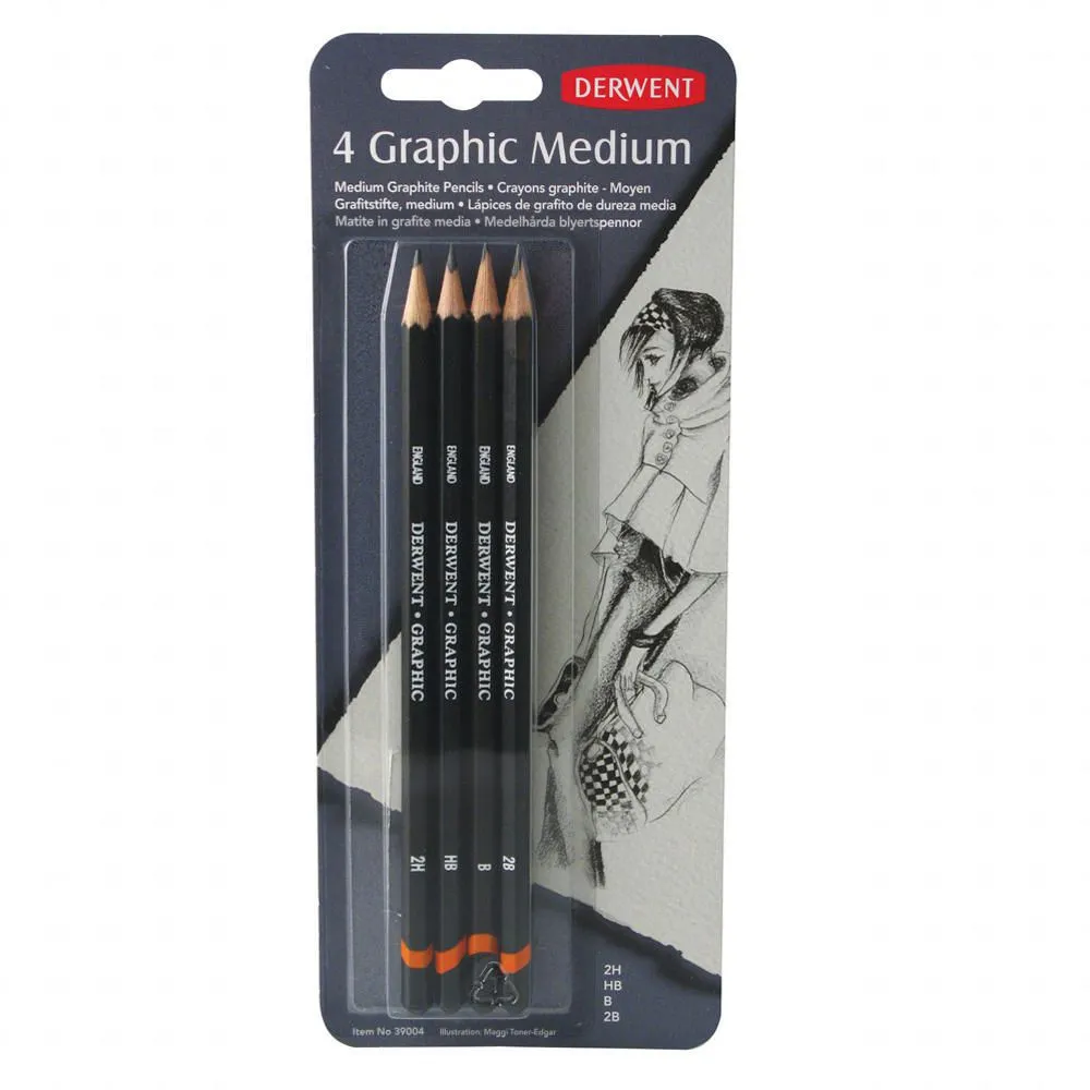 Derwent Graphic Pencils Blister of 6 - Medium