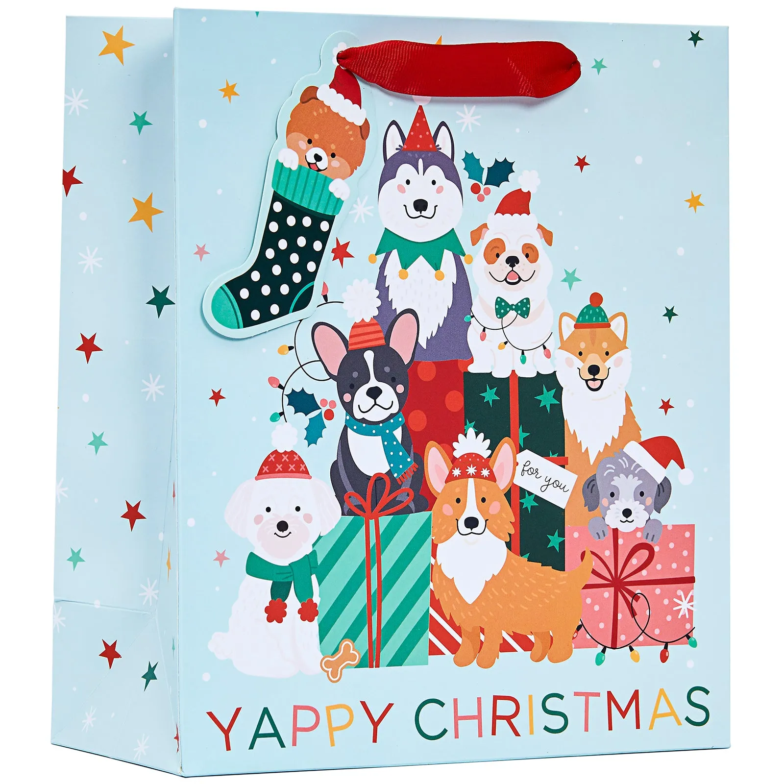 Design By Violet Yappy Dogs Christmas Gift Bag