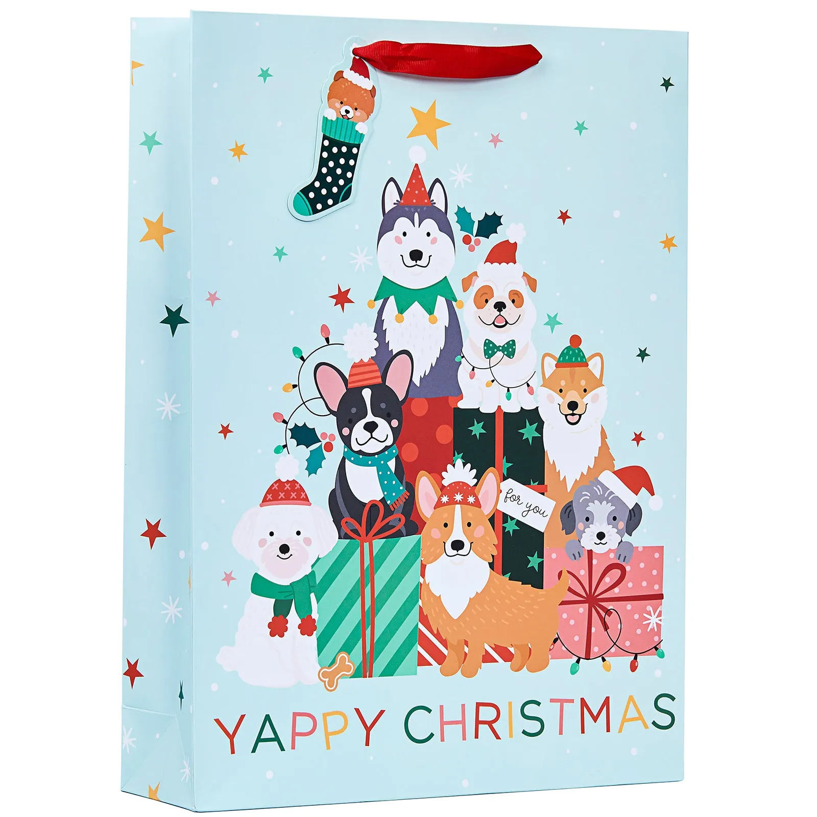 Design By Violet Yappy Dogs Christmas Gift Bag
