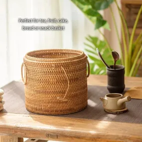 Elegant Handwoven Rattan Tea Caddy: The Perfect Organizer for Tea Aficionados