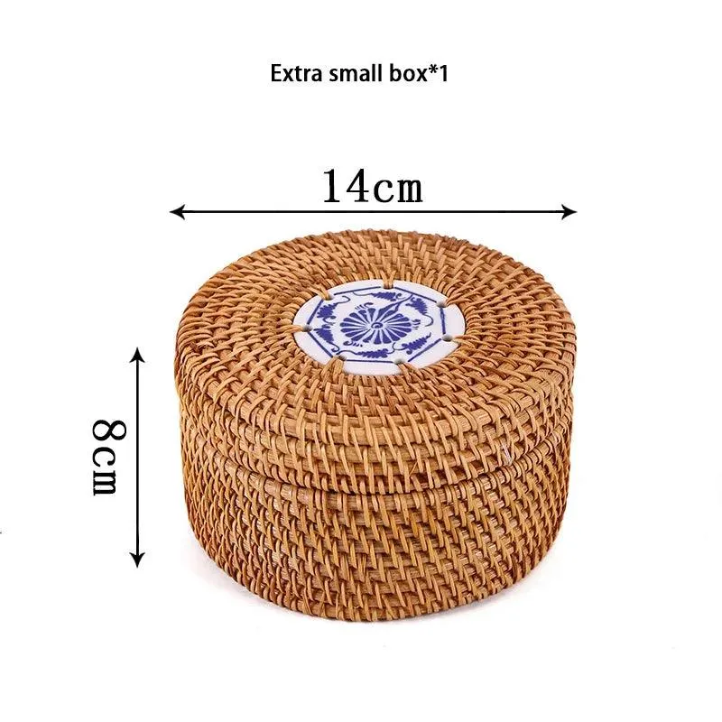 Elegant Handwoven Rattan Tea Caddy: The Perfect Organizer for Tea Aficionados