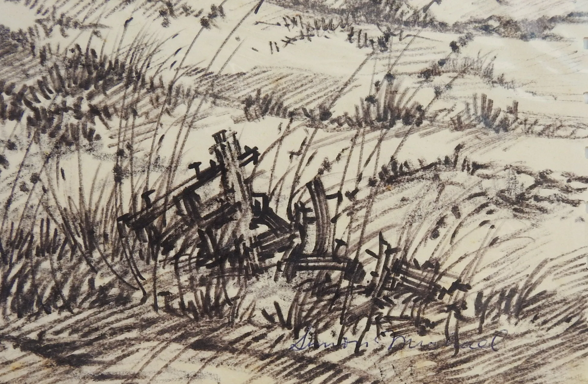 Evening Landscape Drawing By Simon Michael