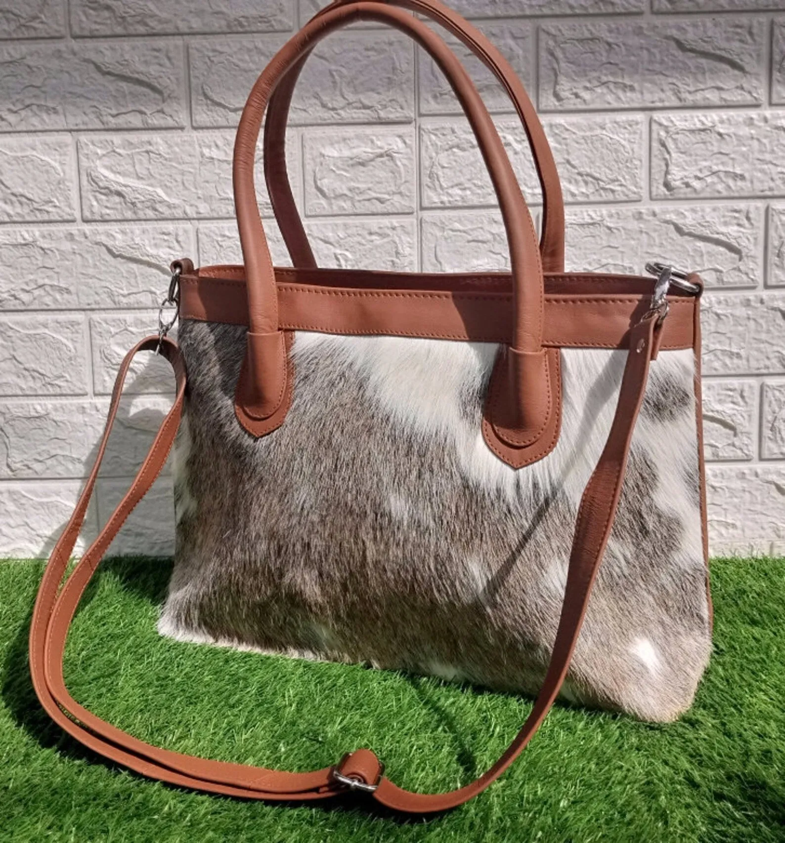 Exotic Real Cowhide Tote Bag
