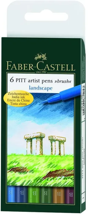 FABER-CASTELL PITT Artist Drawing Ink Pen Landscape colors