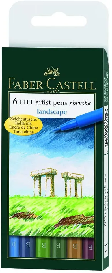 FABER-CASTELL PITT Artist Drawing Ink Pen Landscape colors