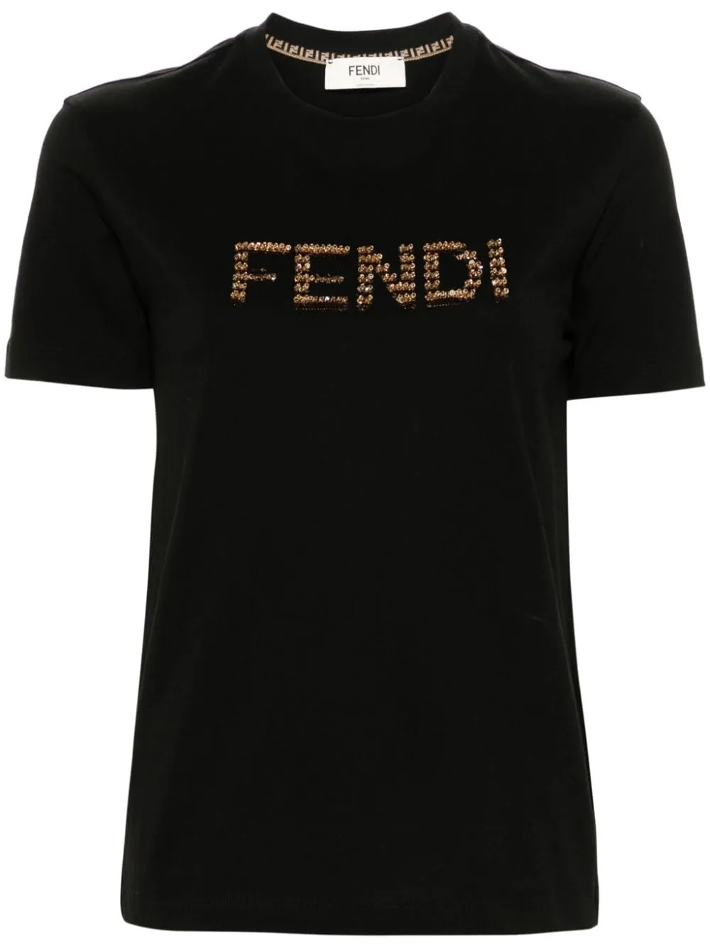 FENDI Embroidered Logo Lightweight Cotton T-Shirt - Women's