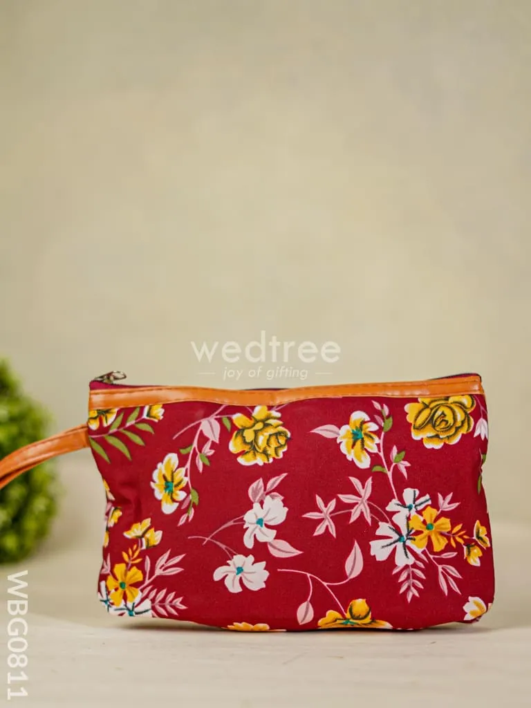 Floral Purse with Faux Leather - WBG0811
