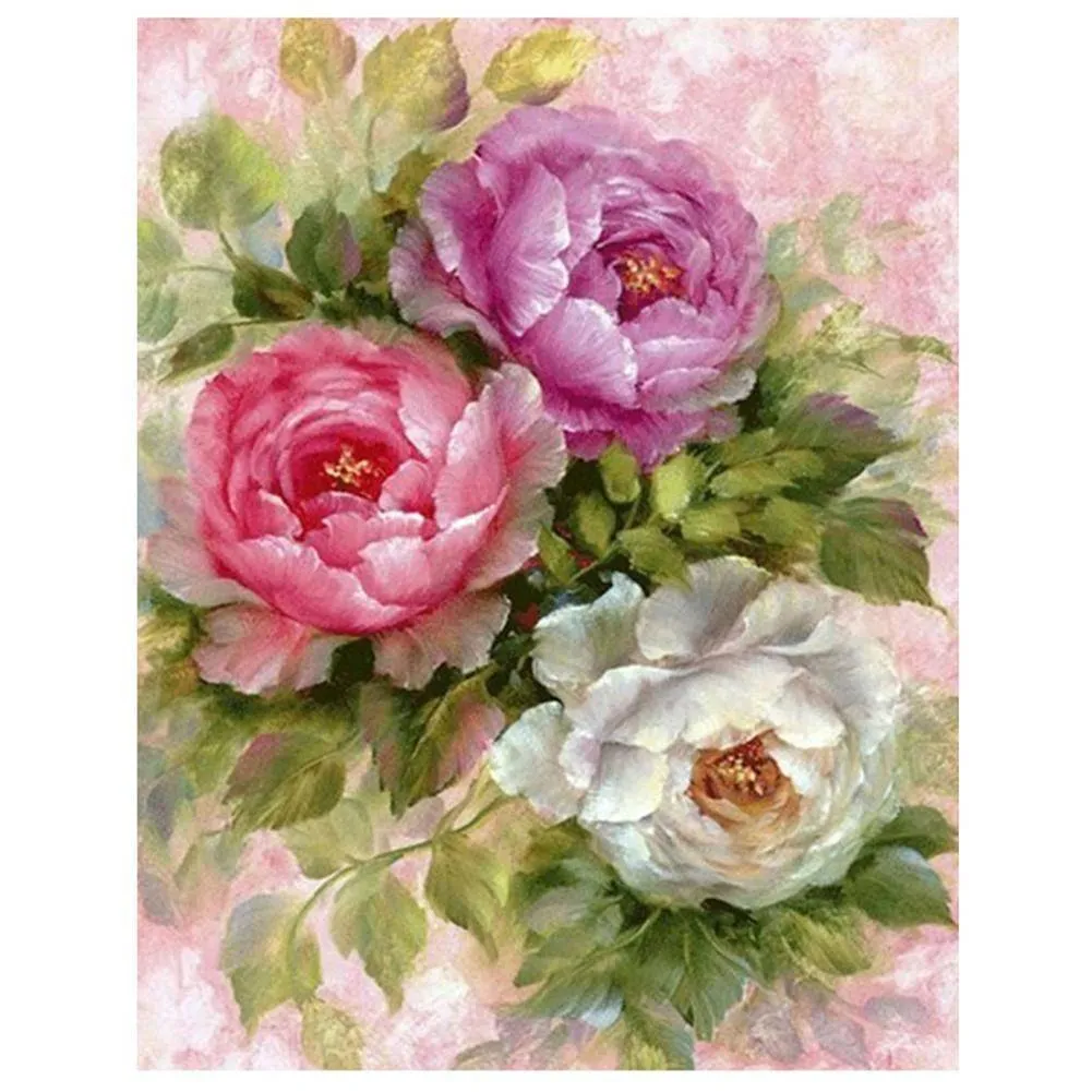 Flowers  5D DIY Round DrillDiamond Painting