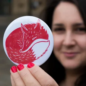 Fox Print Pocket Mirror