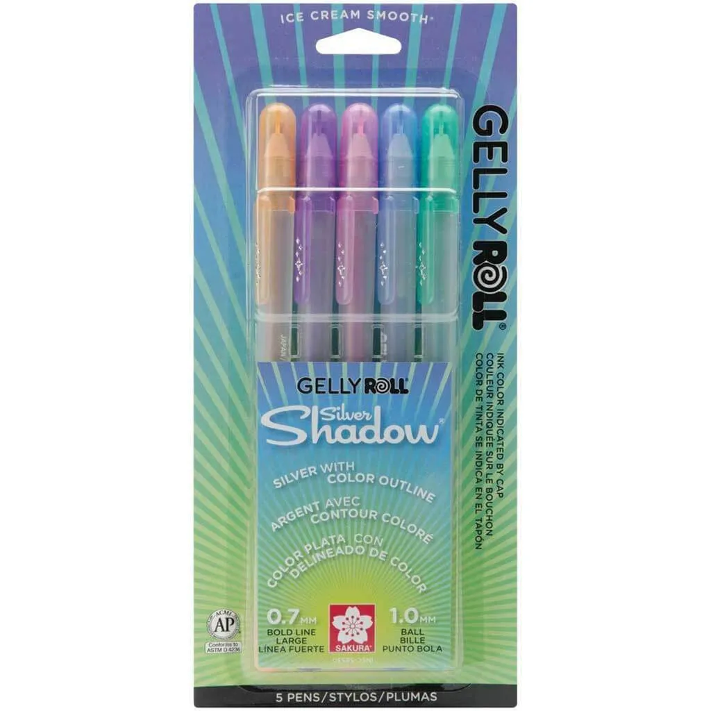 Gelly Roll Silver Shadow Pens 5 Color Set