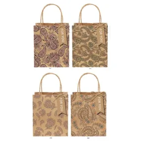 GIFT BAG Paisley Patterns MED 18x23x10cm 4asst