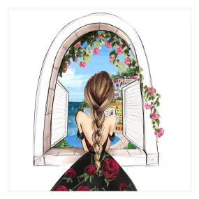 Girl 5D DIY Full Drill Diamond Painting-(Canvas ) 30*30cm/11.82*11.82in