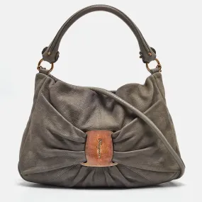 Grey Leather Miss Vara Hobo