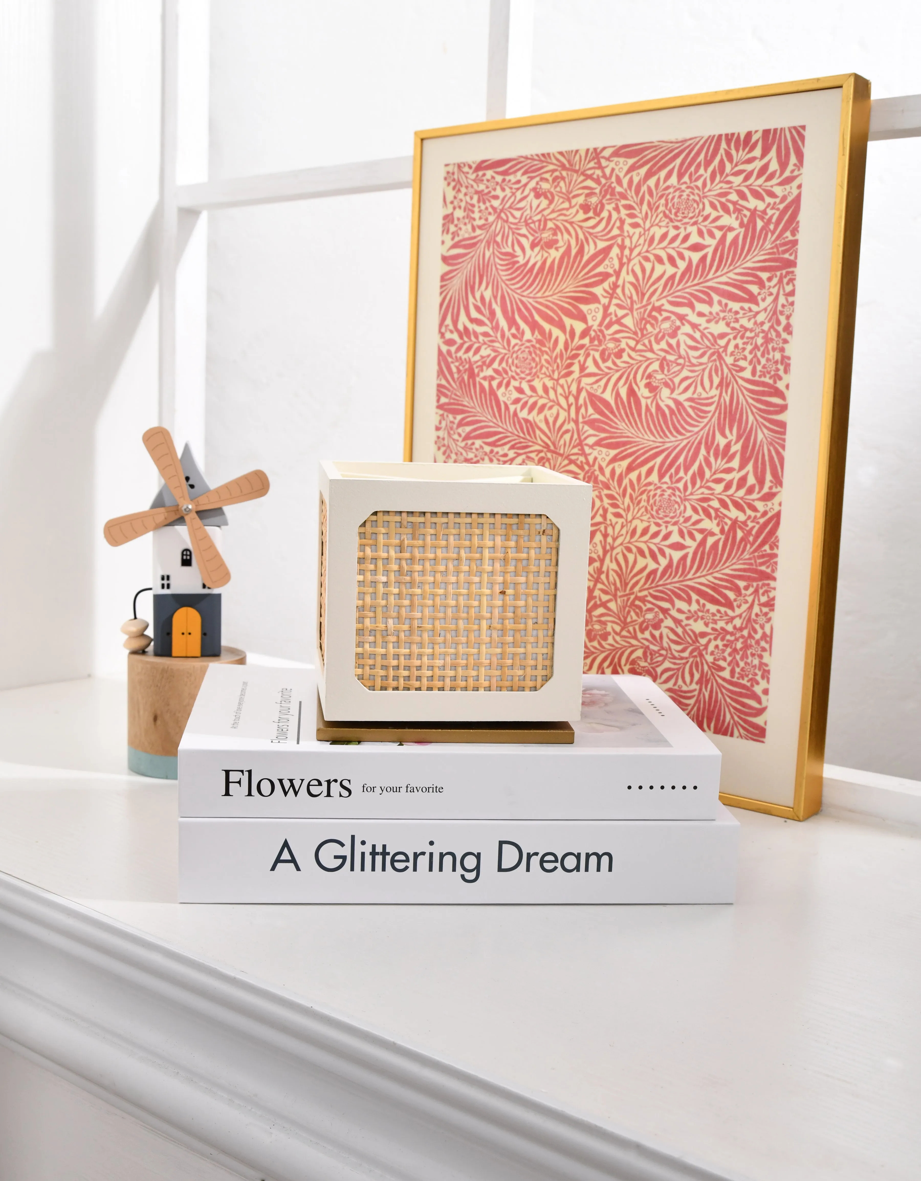 JoJo Fletcher Wooden Rotating Organizing with Caning Patterns