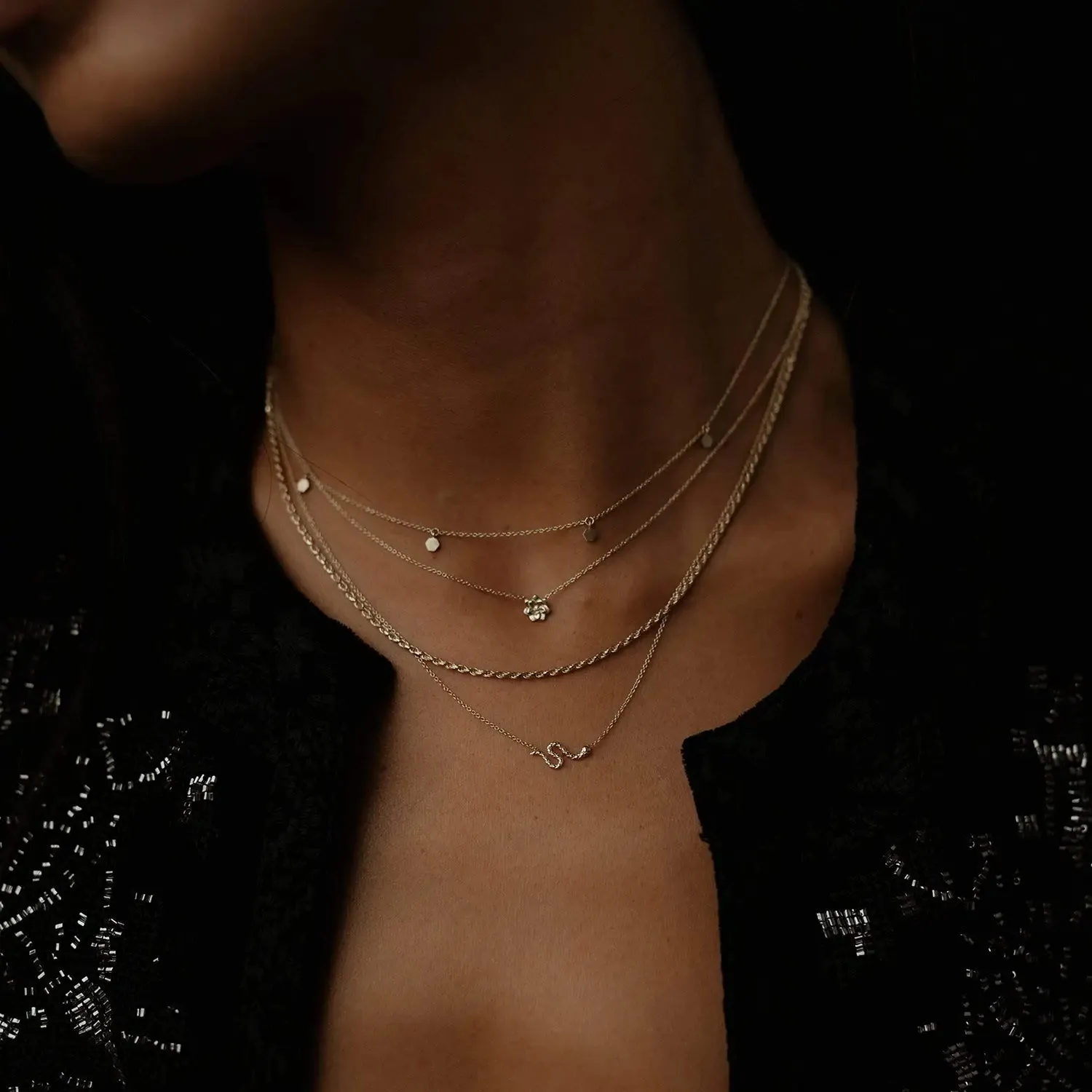 Lasso necklace - 14k yellow gold