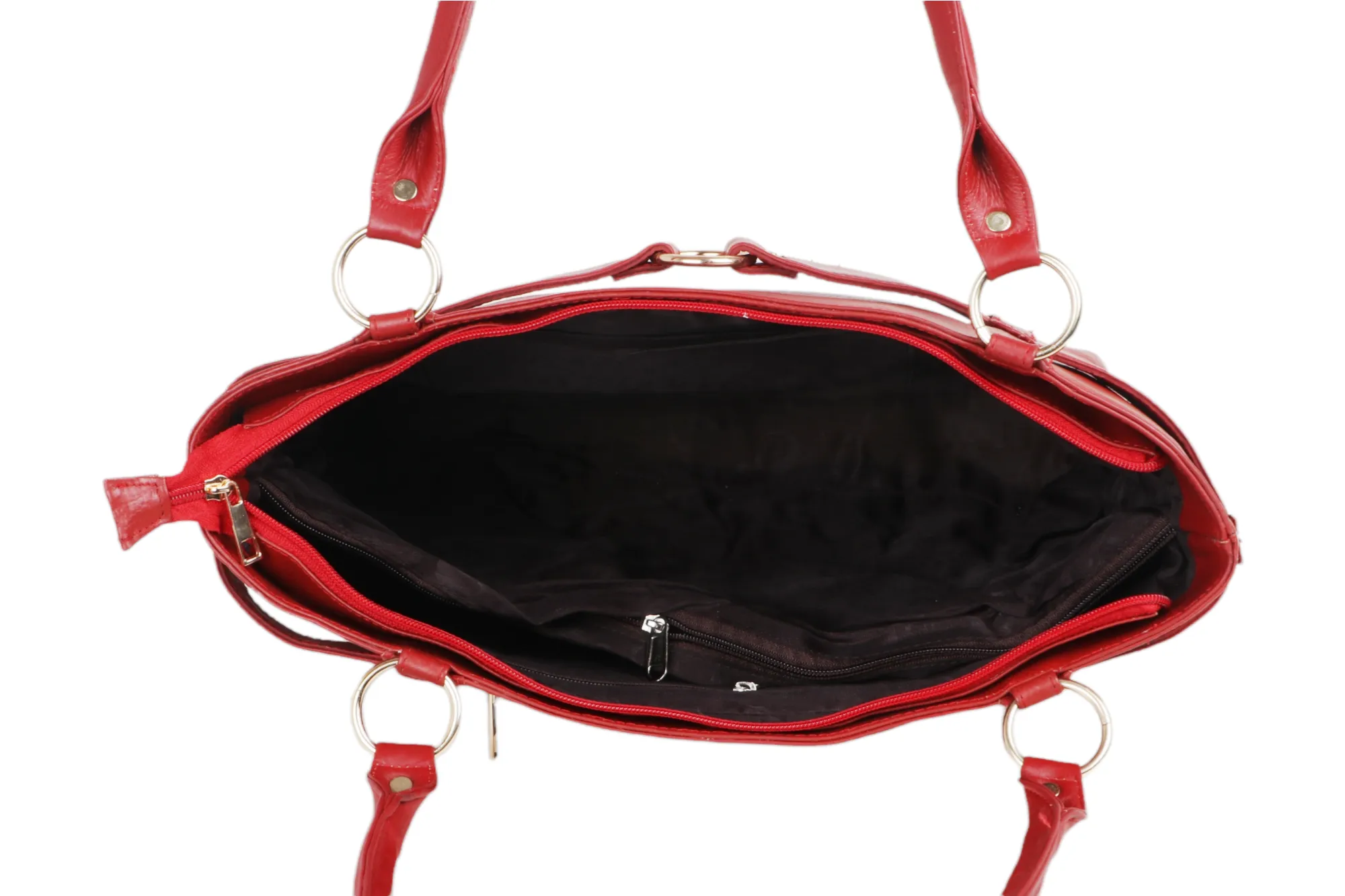 LEATHER HAND BAG 43804 (RED)
