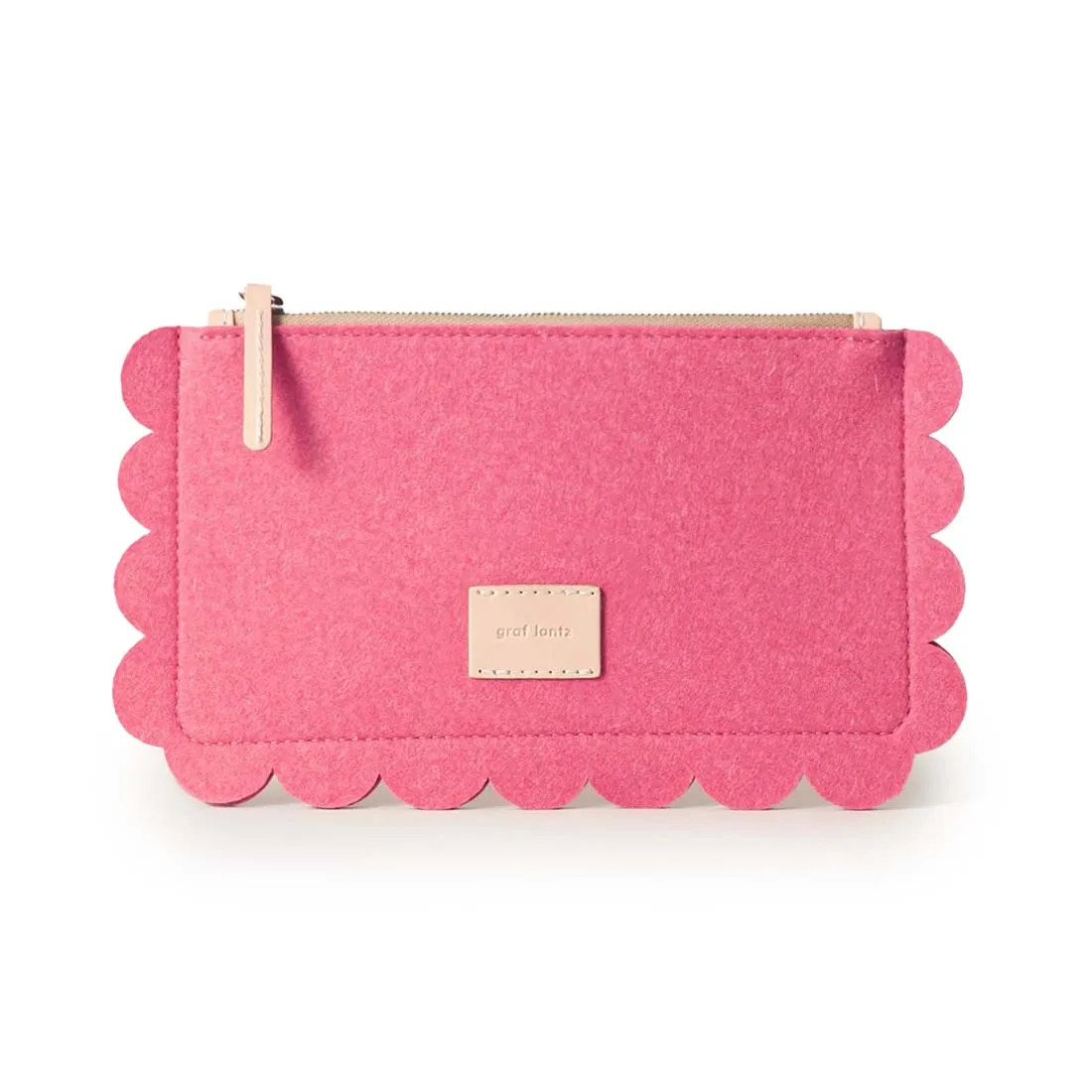 Lyche Deco Edge Scallop Felt Pouch