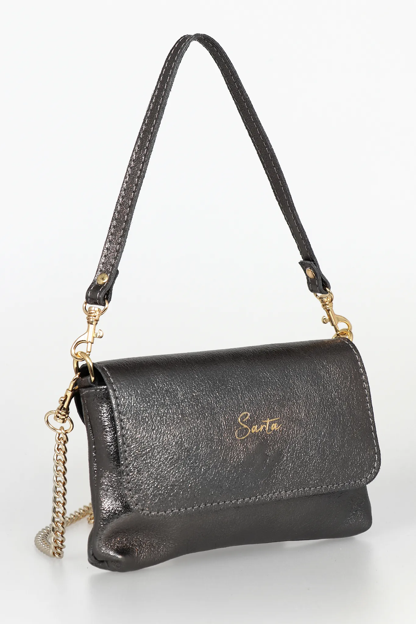 Olga Mini Crossbody Bag - Gun Metal, Metallic