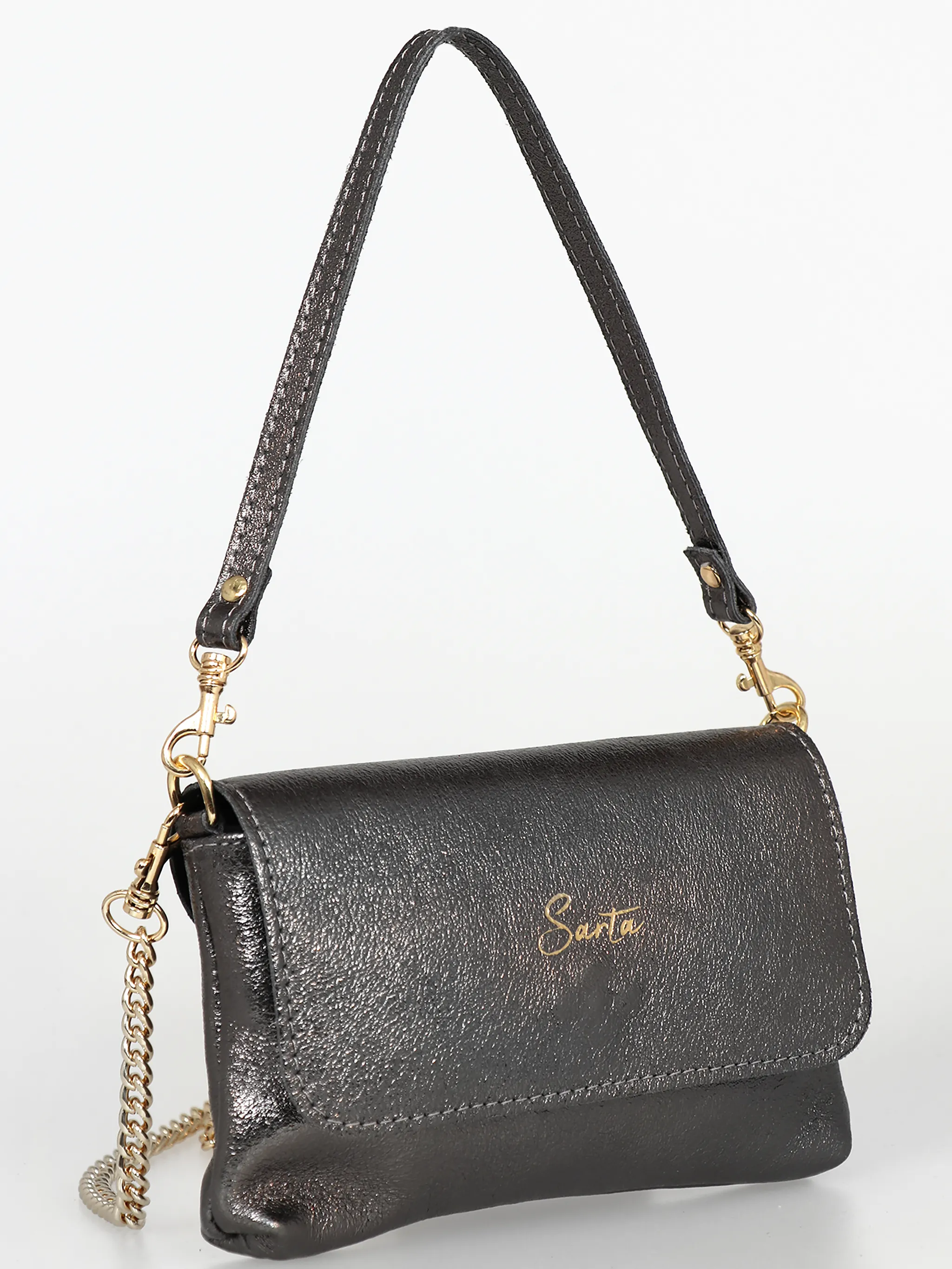 Olga Mini Crossbody Bag - Gun Metal, Metallic