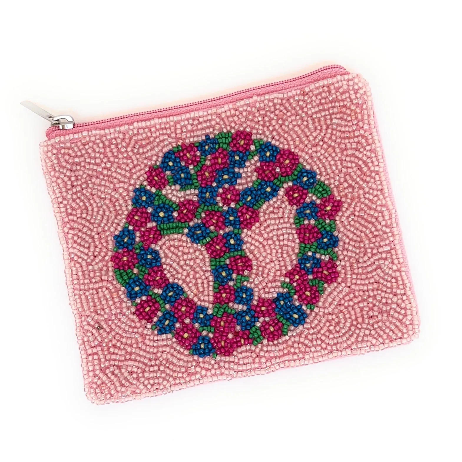 Peace Sign Beaded Coin Purse