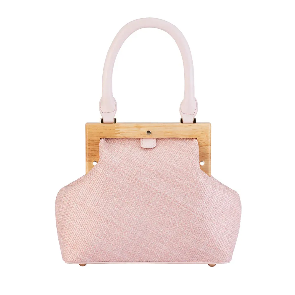 Piper Straw Handle Bag in Pink