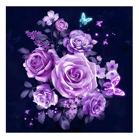 Purple Flowers DIY Diamond Painting