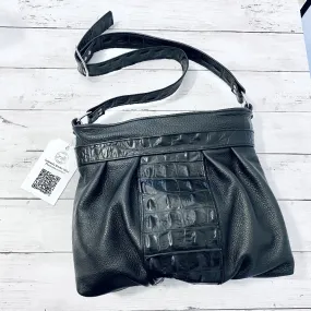 Ruche Mini in Onyx, Black Crocodile Emboss