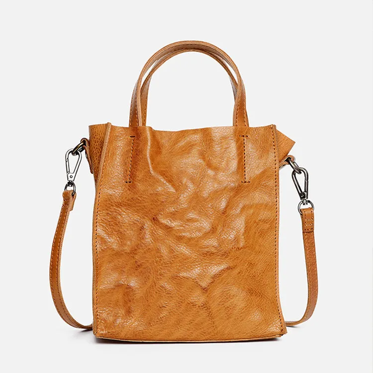 Vintage Women's Genuine Leather Handbags Small Crossbody Tote Purse For Women