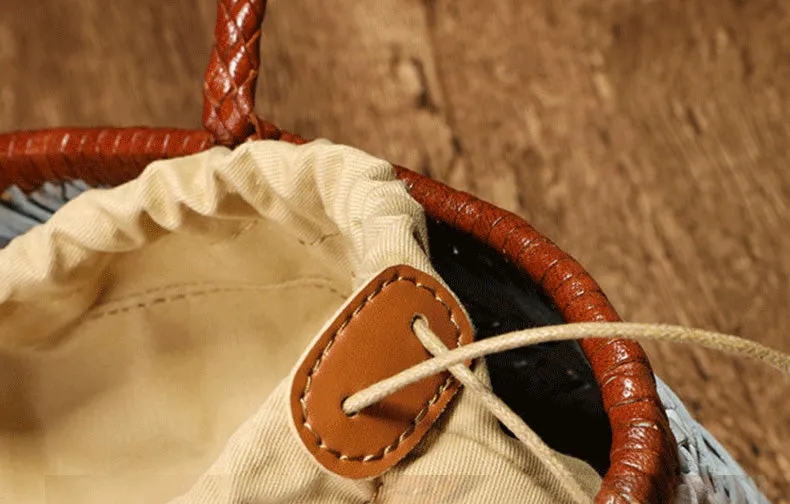 Womens White Leather Woven Handbags Woven Leather Tote Bag